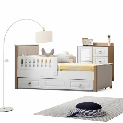 Bed frame children's bed 200 cm bed children's room bed frame white wood