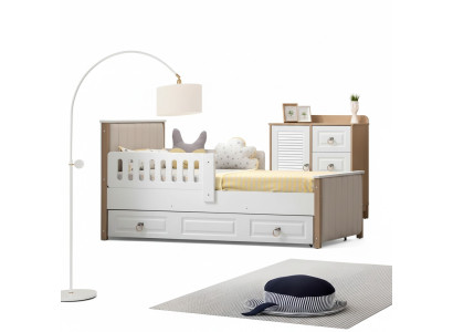 Bed frame children's bed 200 cm bed children's room bed frame white wood