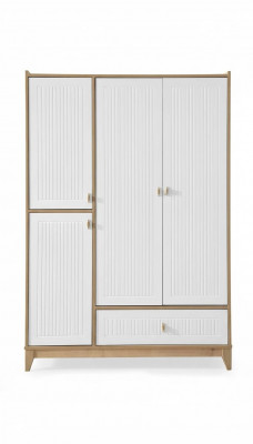 Stylish wardrobe white wooden closet design children's room furniture