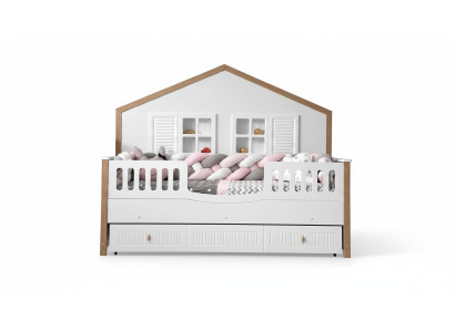 Bed frame children's bed children's room children's room furniture white wood