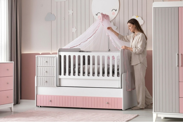 Stylish baby crib Multicolored Perfect furniture for your nursery removal