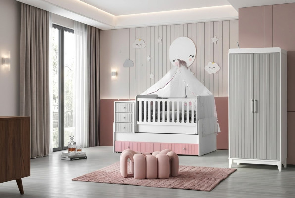 Stylish baby crib Multicolored Perfect furniture for your nursery removal