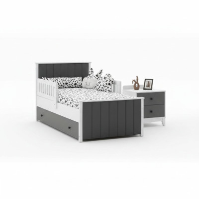 Children's bed, bed, children's room, children's room furniture, bed frame, white wood