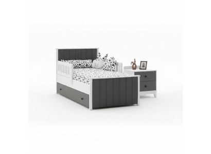 Children's bed, bed, children's room, children's room furniture, bed frame, white wood