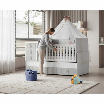 Stylish Cozy Children's Bed for Restful Sleep Luxurious Gray