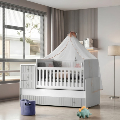 Stylish Cozy Children's Bed for Restful Sleep Luxurious Gray