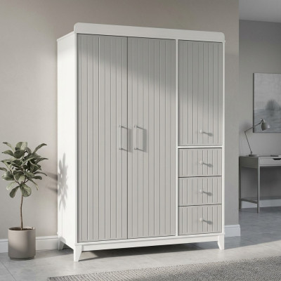 Modern children's room luxurious wardrobe in gray with plenty of storage space