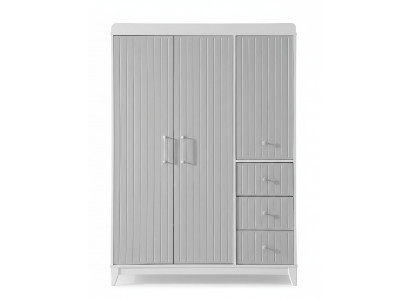 Modern children's room luxurious wardrobe in gray with plenty of storage space