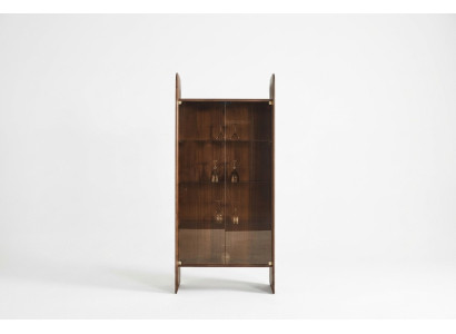 Display luxury cabinet wood style brown glass new cabinets glass cabinet