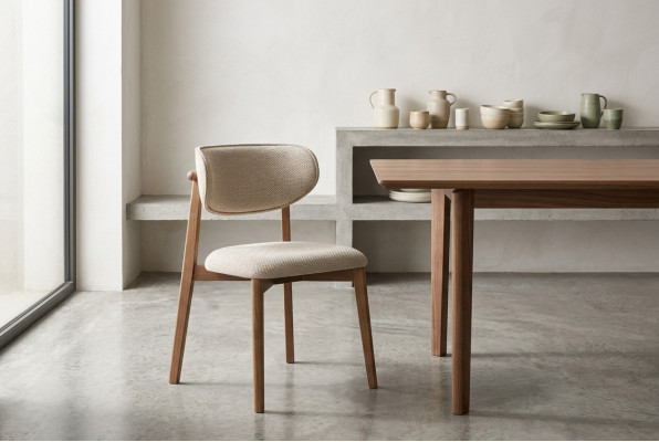 Chic comfortable dining chair in beige made from quality wood Exclusive