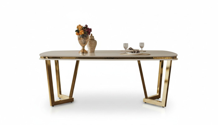 Dining table, dining room, wood, dining tables, style, modern, beige, design, stainless steel