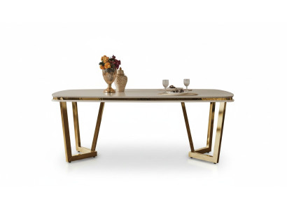 Dining table, dining room, wood, dining tables, style, modern, beige, design, stainless steel