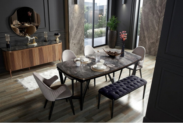 Luxurious dining room set consists of dining table and 4x chairs novelty 5-piece.