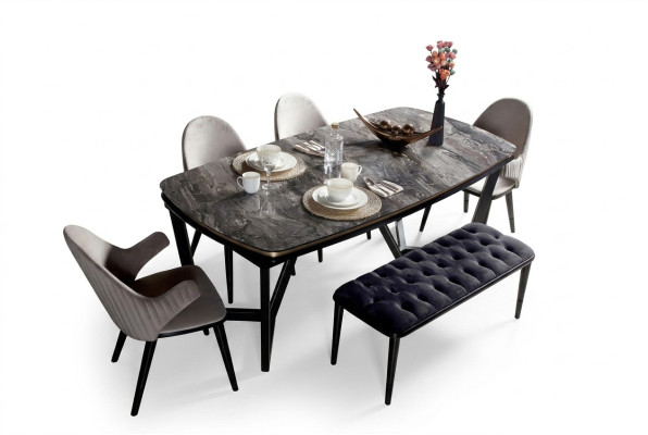 Luxurious dining room set consists of dining table and 4x chairs novelty 5-piece.