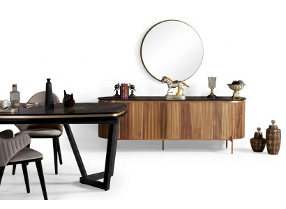 Stylish dining room set consists of sideboard and mirror novelty 2-piece.