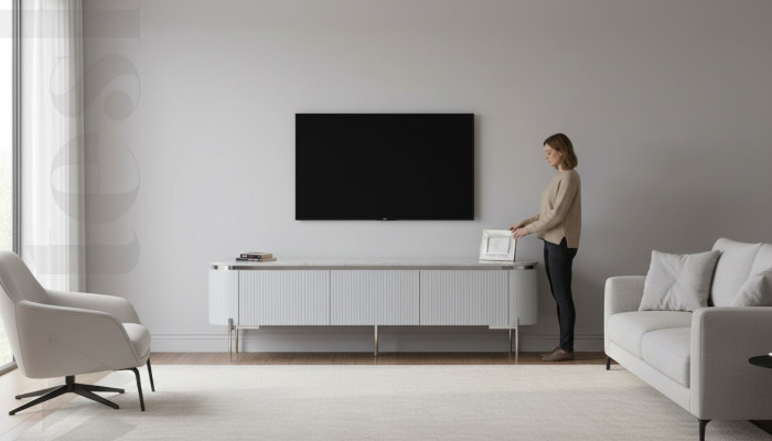 TV cabinet in gray new Luxury