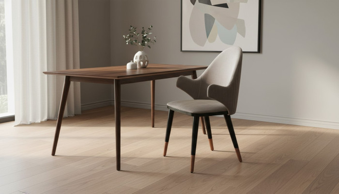 Exclusive beige chair with black wooden feet design dining room novelty
