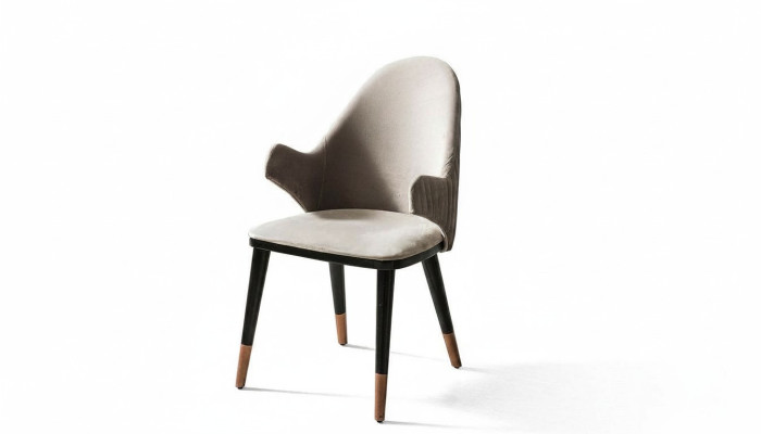 Exclusive beige chair with black wooden feet design dining room novelty