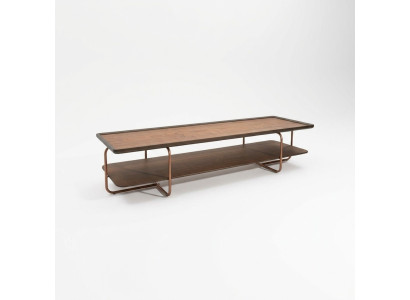 Brown living room wooden coffee table with stainless steel legs elegant sofa table