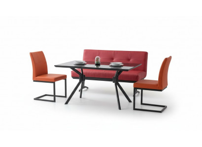 Modern dining room furniture black dining table faux leather chairs luxury bench