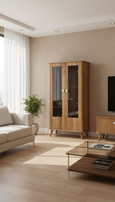 Robust wooden display cabinet designer 2-door glass showcase glass cabinet noble furniture