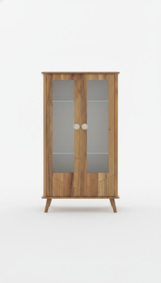 Robust wooden display cabinet designer 2-door glass showcase glass cabinet noble furniture