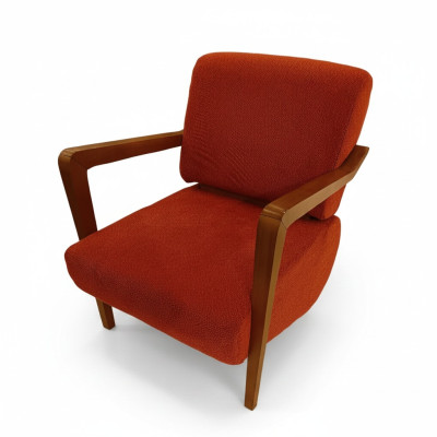 Modern Red Upholstered Armchair Living Room Single-Seater Designer Seating Furniture