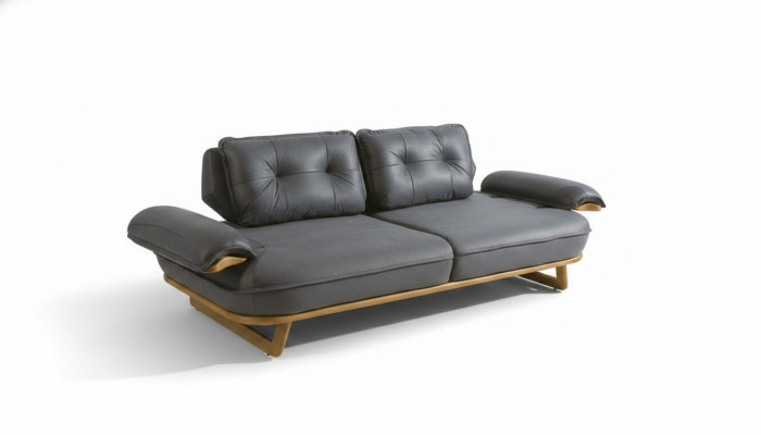 Exclusive Gray 3-Seater Designer Sofa Living Room Upholstered Couch Furniture