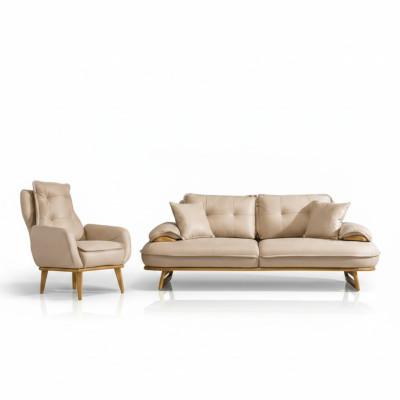 Modern sofa set designer 3-seater luxury upholstered armchair 3+1 set