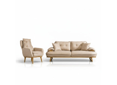 Modern sofa set designer 3-seater luxury upholstered armchair 3+1 set