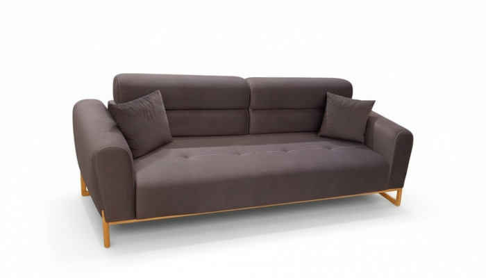 Brown cushion 3-seater designer living room exclusive couch 3-seater sofa
