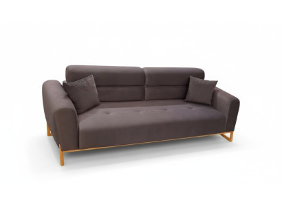 Brown cushion 3-seater designer living room exclusive couch 3-seater sofa