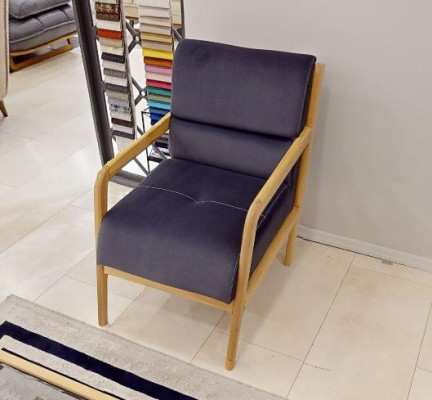 Modern Blue Armchair Living Room Upholstered Single-Seater Armchair