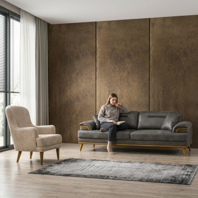 Modern living room fabric sofas exclusive sofa set 3+1 seater 2-piece