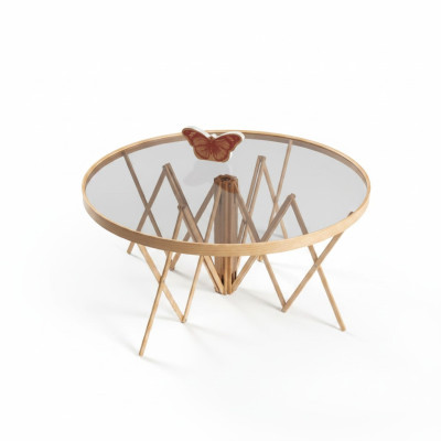 Exclusive Round Coffee Table Designer Wood Table Modern Glass Table New