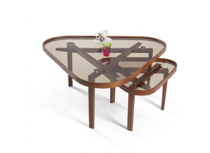 Robust Coffee Table Set Designer Triangular Sofa Tables Luxury Wood Furniture