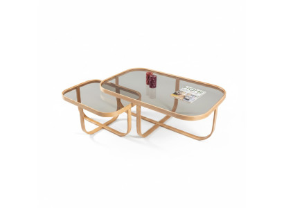 Rectangular coffee tables designer living room tables 2x side tables 2-piece set