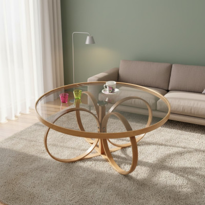 High-quality round coffee table designer round table living room wooden furniture