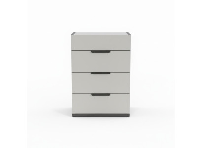 Gray-White Noble Dresser Bedroom Designer Wood 4-Drawer Furniture