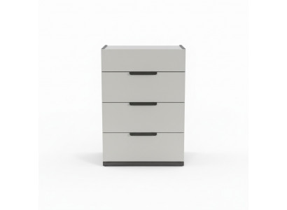 Gray-White Noble Dresser Bedroom Designer Wood 4-Drawer Furniture