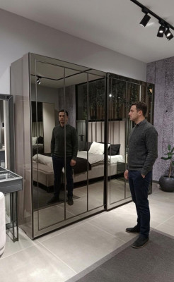 Exclusive black wardrobe stylish bedroom wooden furniture