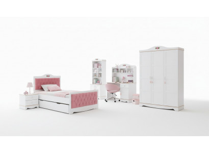 Komplette Kinderzimmer Garnitur Bett Schrank Schreibtisch Regal 6tlg Set