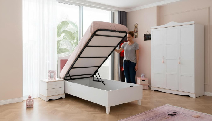 Stylish single bed children's bed children's room furniture bed with storage