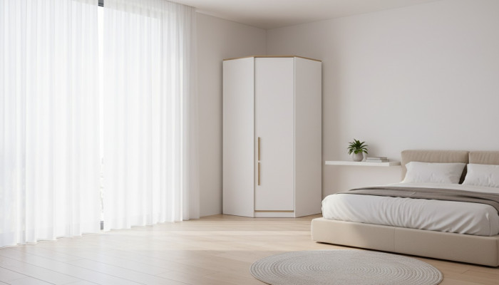White wardrobe bedroom corner wardrobe children's room furniture new