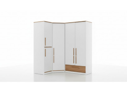 White Modern Corner Wardrobe Children's Room Furniture Noble Wooden Cabinets