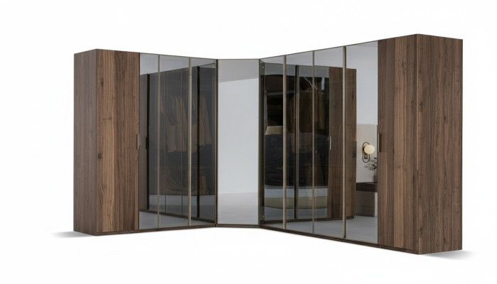 Modern brown corner cabinet designer shelf cabinet wood cabinet luxury furniture