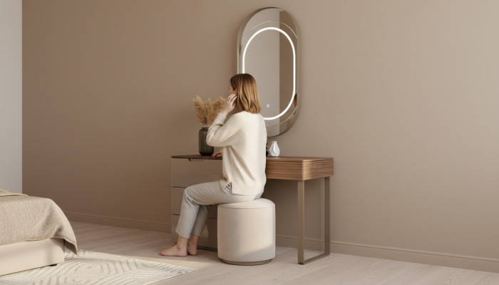 Bedroom set luxury vanity table and mirror stool design new 3-piece set