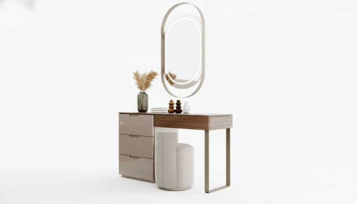 Bedroom set luxury vanity table and mirror stool design new 3-piece set