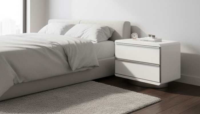 Bedroom nightstand with storage in modern style wood furniture luxury