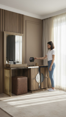 Stylish Bedroom Set Luxury Vanity Table with Mirror Design New